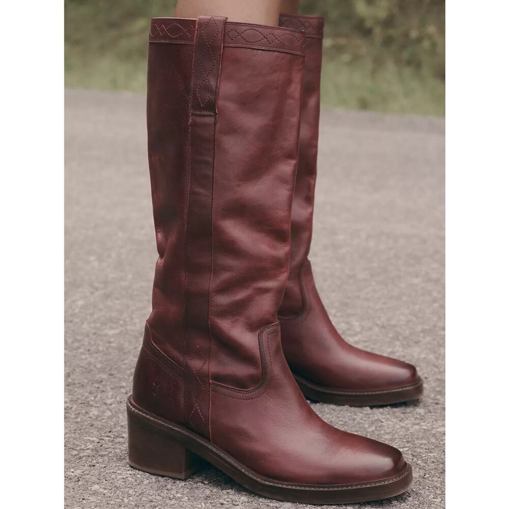 FRYE Kate Pull-On Boots, Merlot, Size 9, NWOT, 1 flaw - Picture 3 of 8